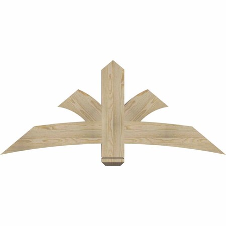 Ekena Millwork Davenport Rough Sawn Timber Gable Bracket, Douglas Fir, 60"W x 25"H x 4"D x 6"F, 10/12 Pitch GBW060X25X0406DAV00RDF